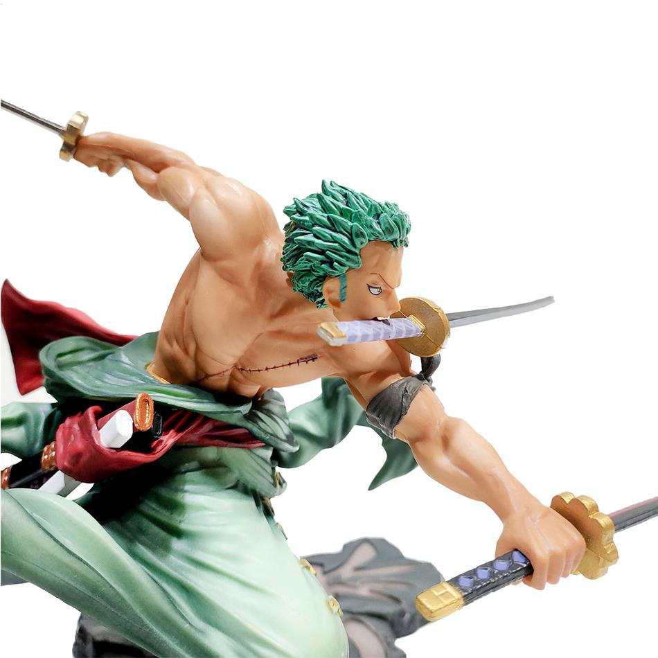 Die One Piece   Dreimesser-Kampfkunst Roronoa Zoro Anime-Modell Dekorationen PVC-Spielzeug Geschenk