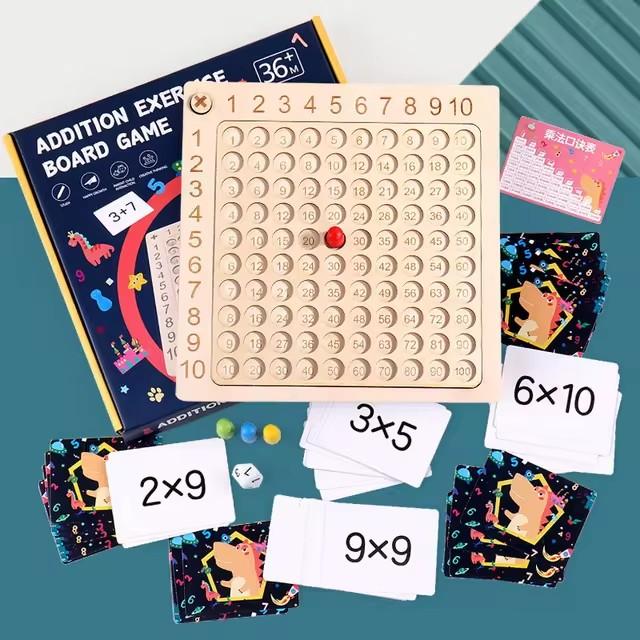 Dětská Montessori 99 Násobilka Stolní Hra Matematické Dřevěné Hračky Děti Učení Vzdělávací logické Myšlení Puzzle Vzdělávací Hračka