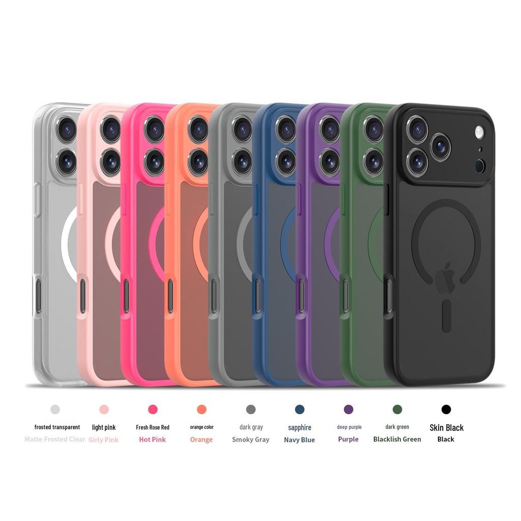 Magnetic Frosted Liquid Skin Feel Case for iPhone 16 Pro Max - Anti-Drop, Fine Hole Design