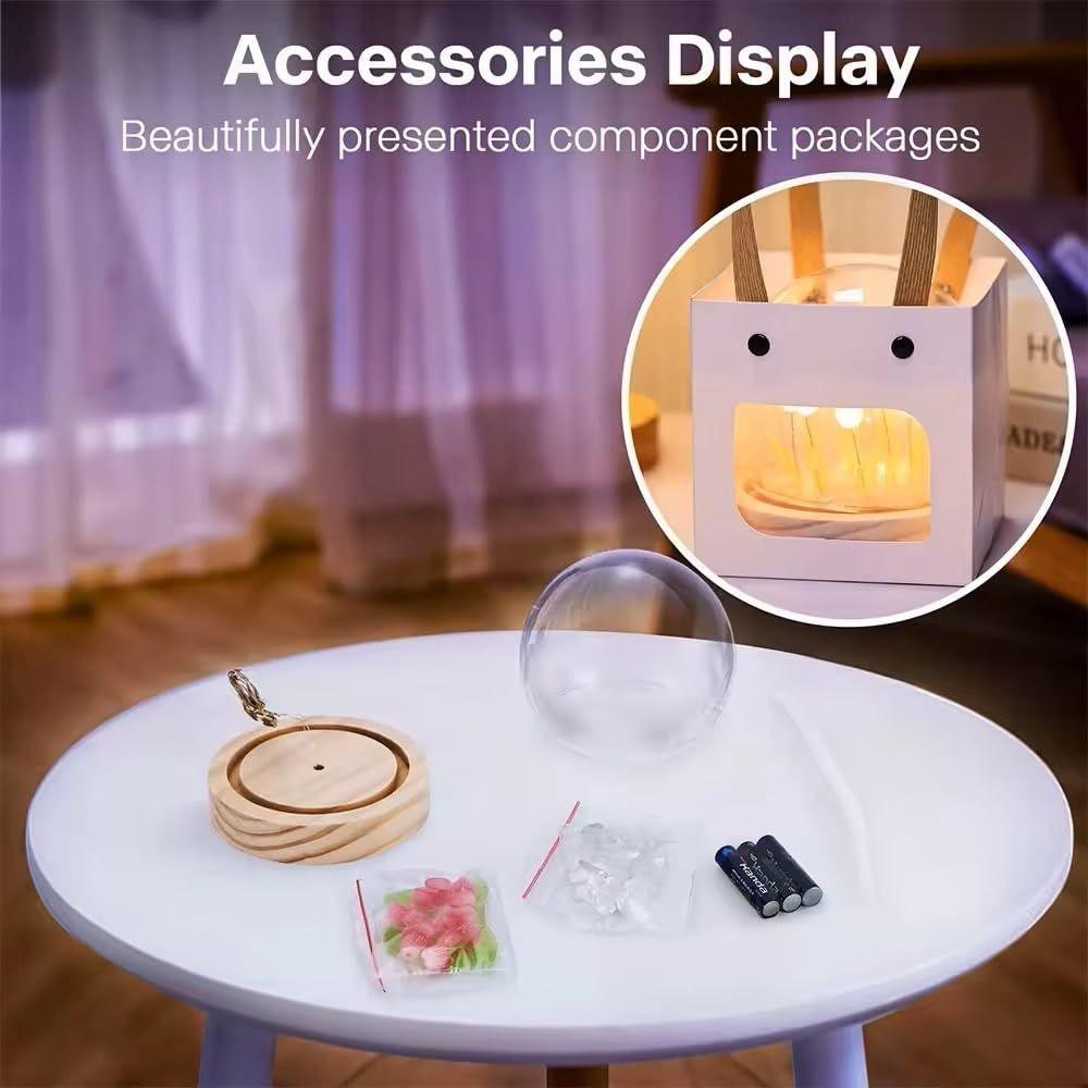 Romantické tulipánové noční světlo | Na baterie pro domácí dekoraci, Jemná růžová záře, Ideální dárek pro blízké, 9 DIY tulipánových květů