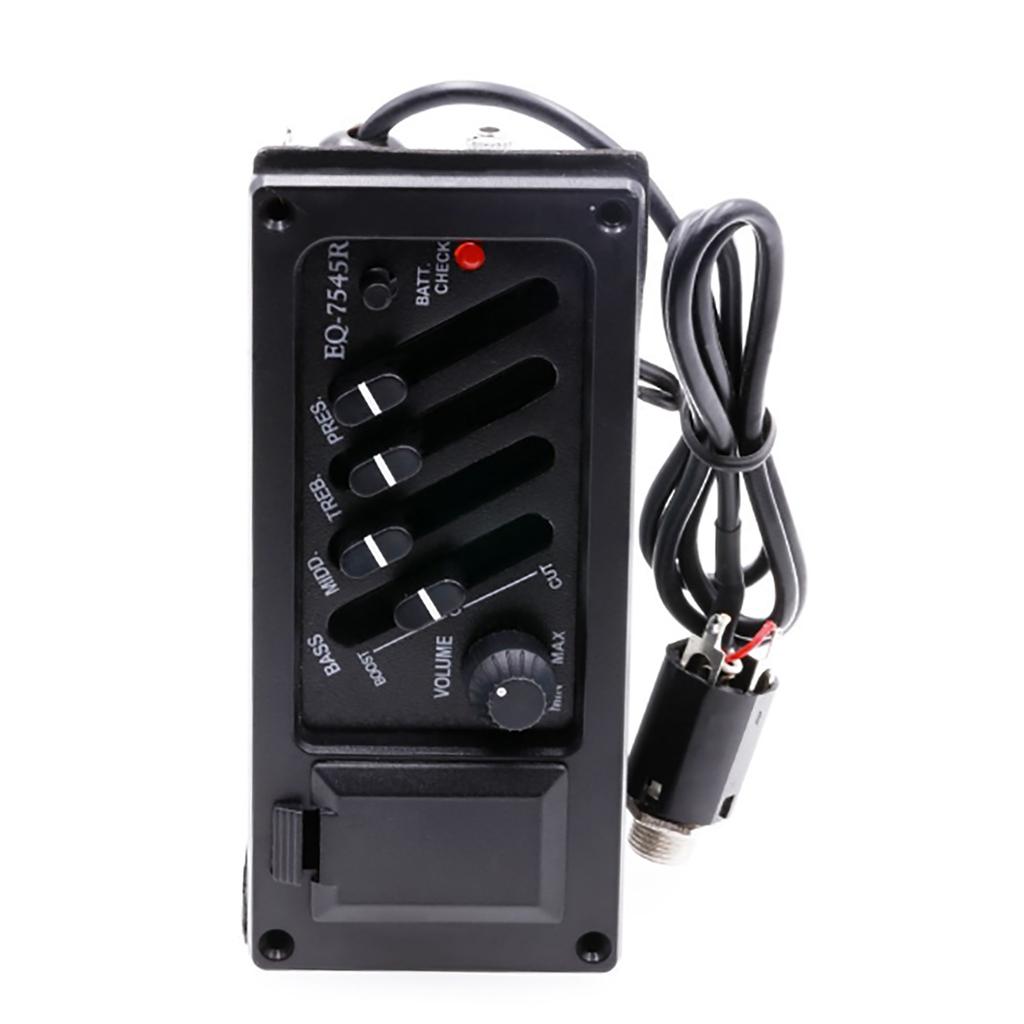 Guitar Pickup 4 Band Acoustic Guitar Preamp EQ Equalizer Piezo Pickup Digital Tuner Amplifier with Tuner Guitar Parts