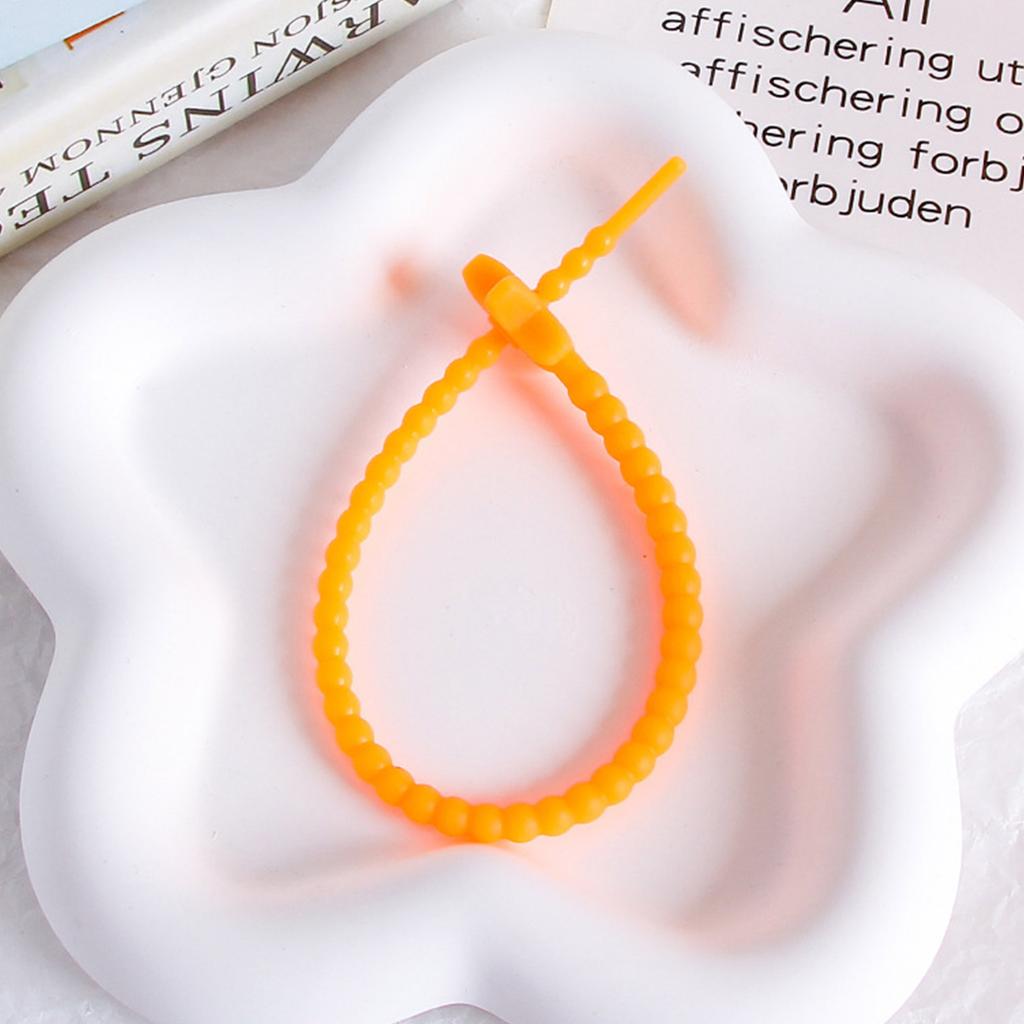 22cm Candy-Colored Stars Silicone Rope Data Line Binding Tape DIY Jewelry Key Chain Accessories Dress Tags Rope