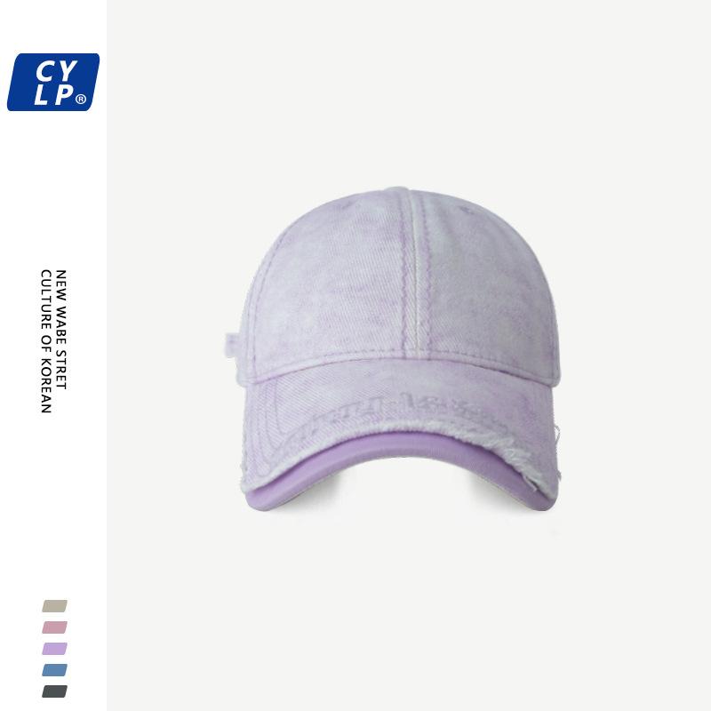 

Винтажная бейсболка с принтом тай-дай на весну, регулируемой посадки и с уникальной вышивкой фиолетовый