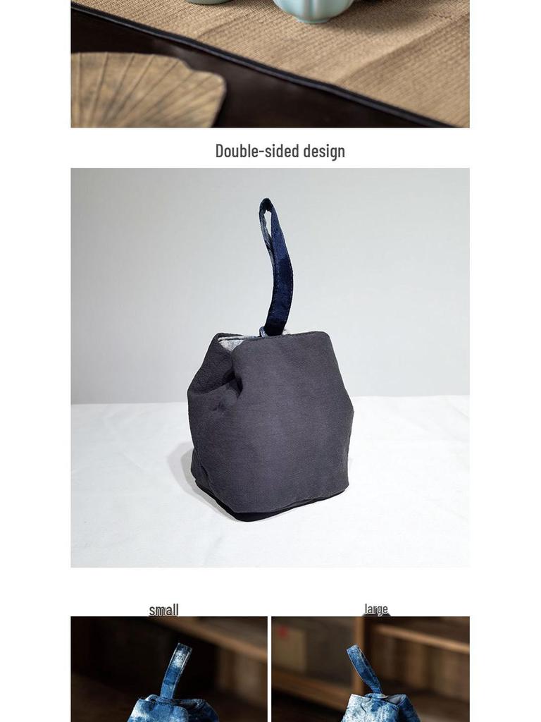 Portable Travel Tea Set with Ink Wash Batik Design: Quick-Brew Teapot, Fair Cup, and Zisha Pot Storage Bag