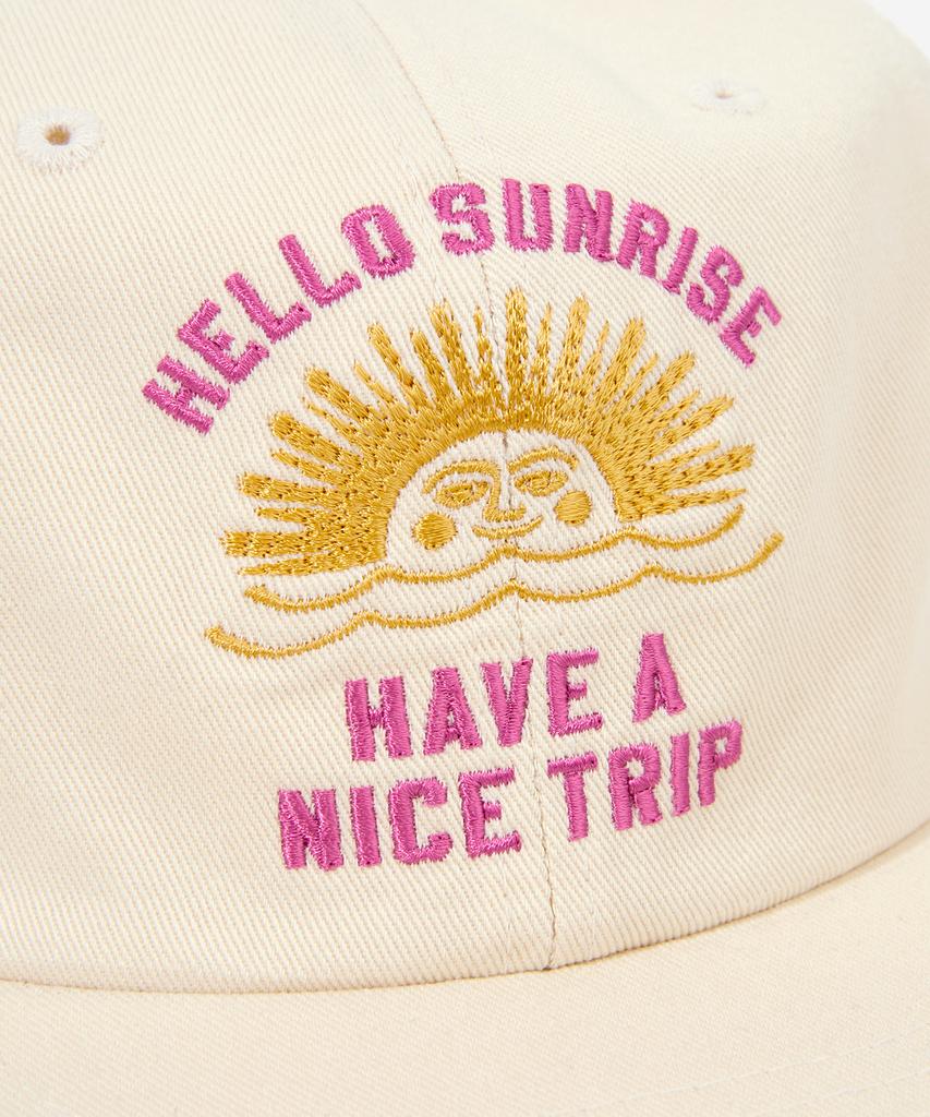 HELLO SUNRISE Vtg Arch Logo Relaxed Fit 6P Cap_Ivory