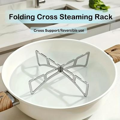 Stainless Steel Heat-resistant Folding Steamer Rack, Portable, Waterproof, Heat-insulating, Easy To Clean, Durable for Outdoor Camping Cooking