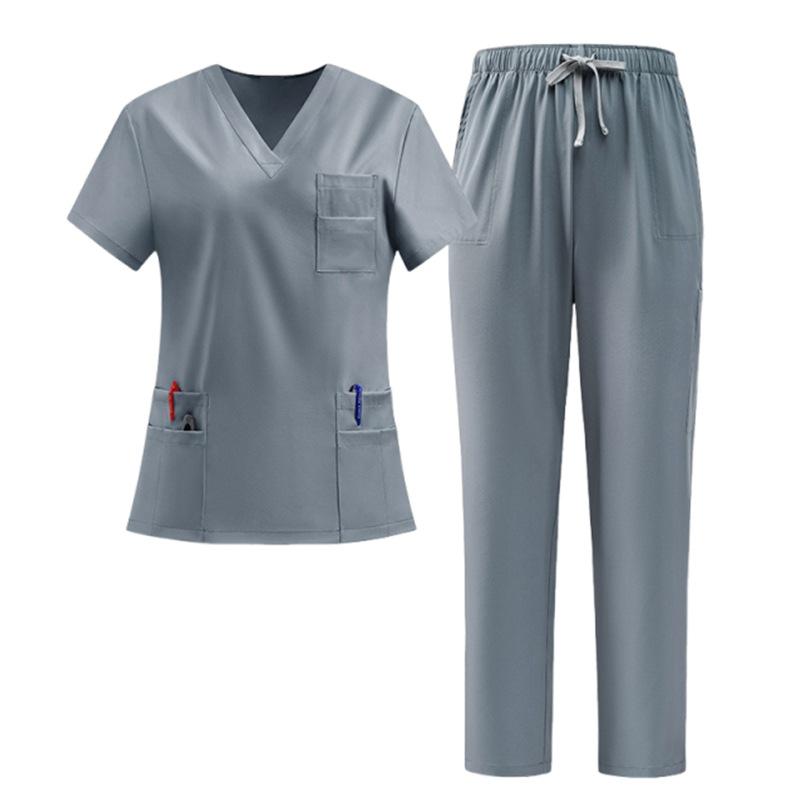 Abbigliamento da Lavoro Nero Bellezza SPA Abiti Medici Uniformi Uomo Donna Dentista Clinica Veterinaria Abiti da Lavoro Uniformi Chirurgiche Set Scrubs