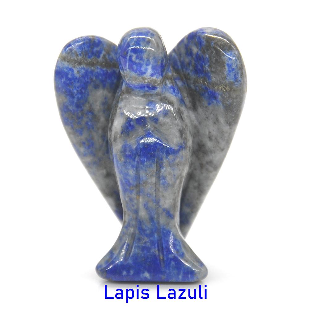 1.5" Guardian Angel Figurine Natural Healing Crystal Statue Home Stone Decor Study Craft Gift Trinket Room Ornament