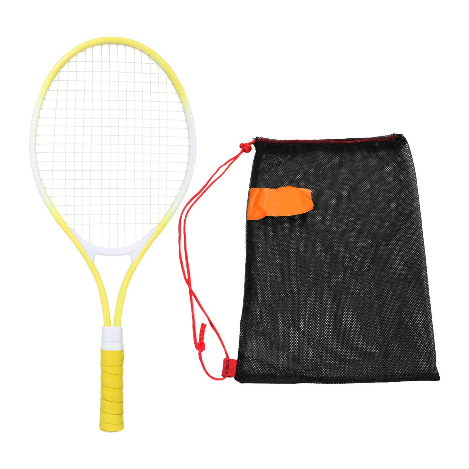 

Kids Tennis Racket Equipment Recreational Practical Junior Portable Lightweight with Storage Bag for Practice Garden Beach жёлтый