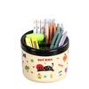 Cartoon Pen Holder - Cute Compartmentalized Plastic Pen Case for Girls' School Desk and Office Use