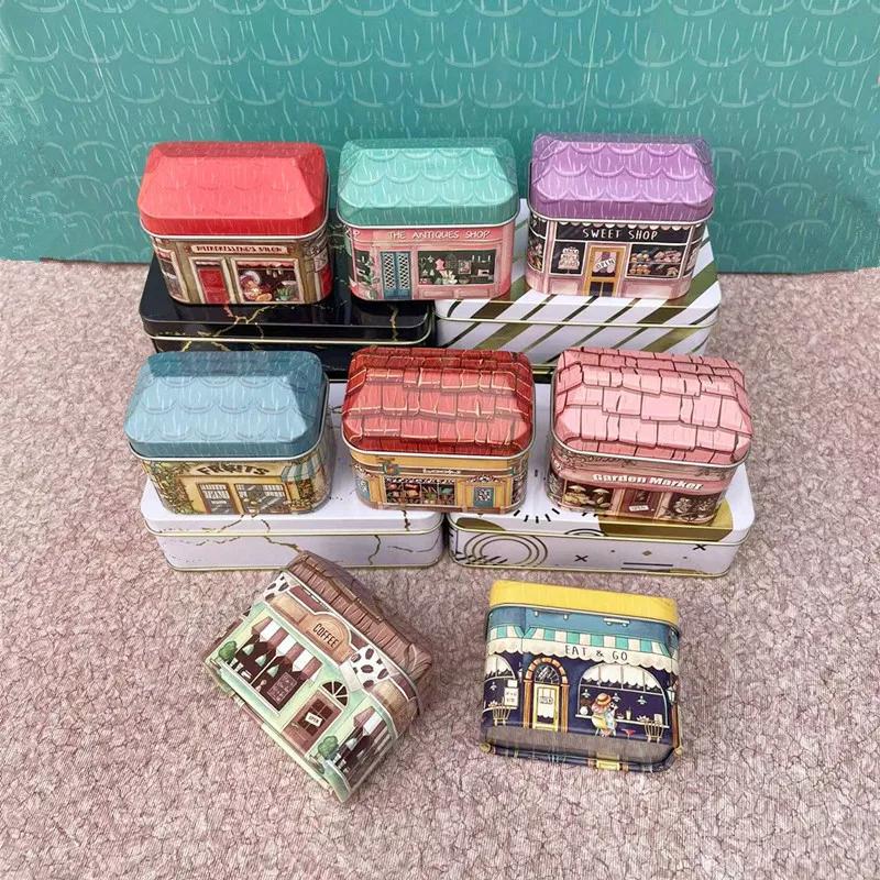 10pcs Mini Painting Tin Box Locker Storage Tinplate Boxes Random Color Candy Home Jewelry Storage Box Metal Container Kids Gifi