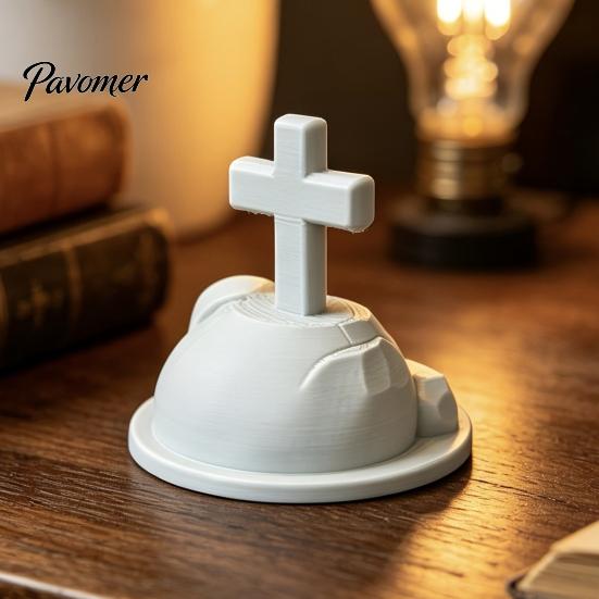 Modern Religious Home Accents 3D Printed Empty Tomb Easter Statue, Resurrection Scene Figurine for Commemorative Statuette Decor, Memorial Ornament