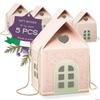 Elegant Christmas Cottage Gift Box Holiday Homes Decoration for Festival Party Supplies Home Display Accessories