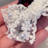 Hairpin Hollow Lace Bow Imitation Pearl Embellishments Hair Clip Spring Summer Lightweight Hair Accessories