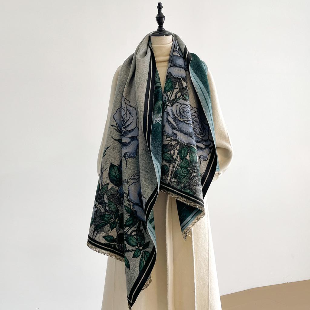 Women Winter Fashion Warm Imitation Cashmere Scarf Luxury Pashmina Blanket Thick Shawl Wrap Neckerchief Bufanda Echarpe Poncho