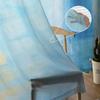 Pintura a óleo abstrata cortinas azuis transparentes para sala de estar quarto decoração de casa cozinha tule para janelas cortinas de voile