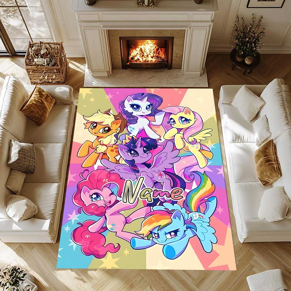 Little Pony (16) Customize your name rug, office chair cushion, home bedroom living room gift.
