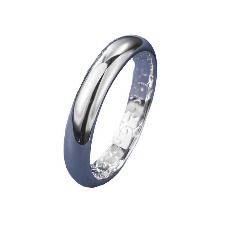 New S925 Full Body Silver Thick and Smooth Surface Ring Ins Cold Wind Stacked Ring Women's Exquisite Proposal Jewelry