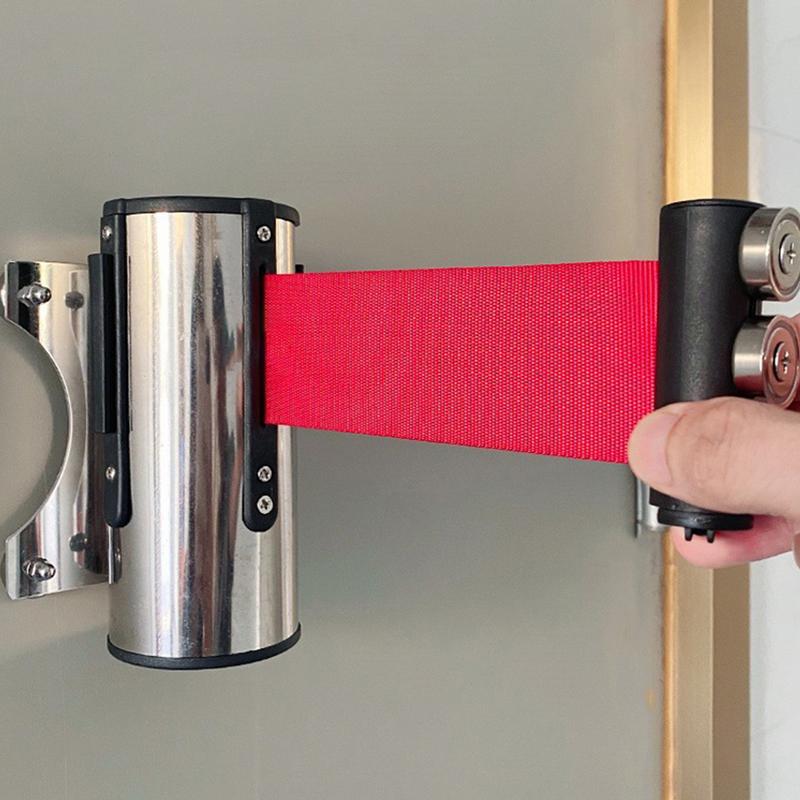 Venda imperdível Barreiras de poste de parede de 5m e 10m, cinto retrátil de plástico com ímã, barreira opcional com segurança