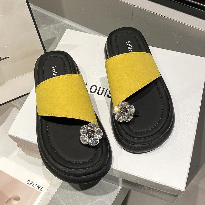 

2025 new fairy style summer wear platform heightening sandals fashionable versatile skirt beautiful cool slippers 40 жёлтый