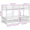 VidaXL Lit superposé Blanc 75x190 cm Bois de pin massif, cadre de lit superposé bas, meubles de chambre à coucher, cadre de 3308596