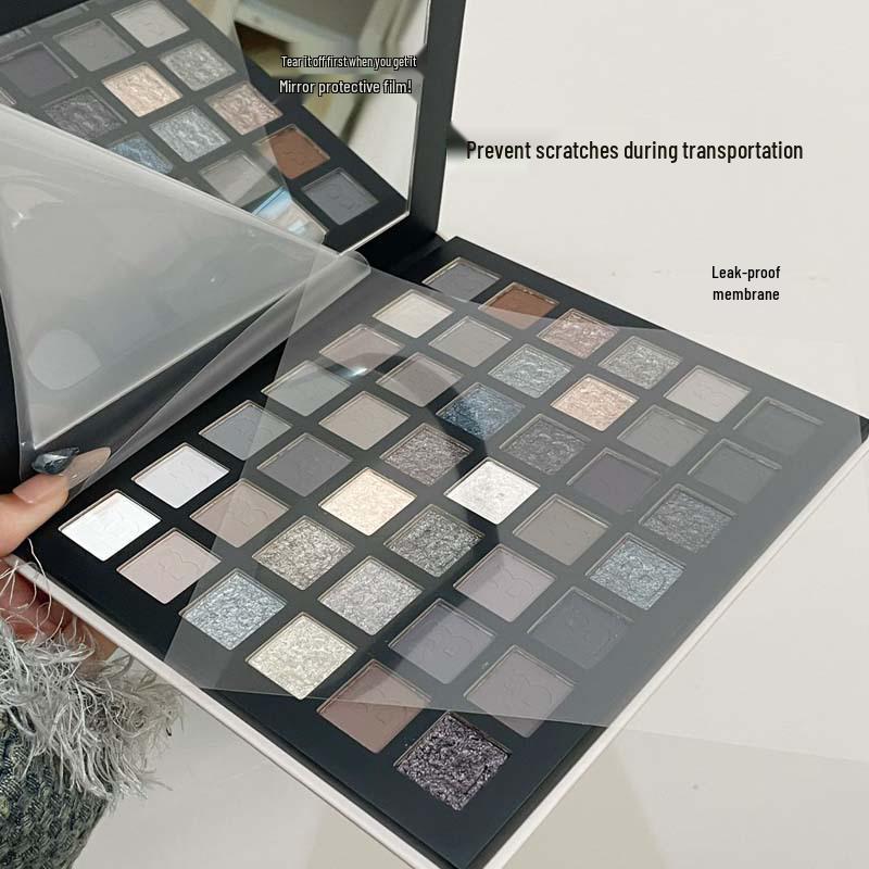 42-Color Smoky Eyeshadow Palette: Matte, Pearlescent, Glitter, Highlight, Cement Gray
