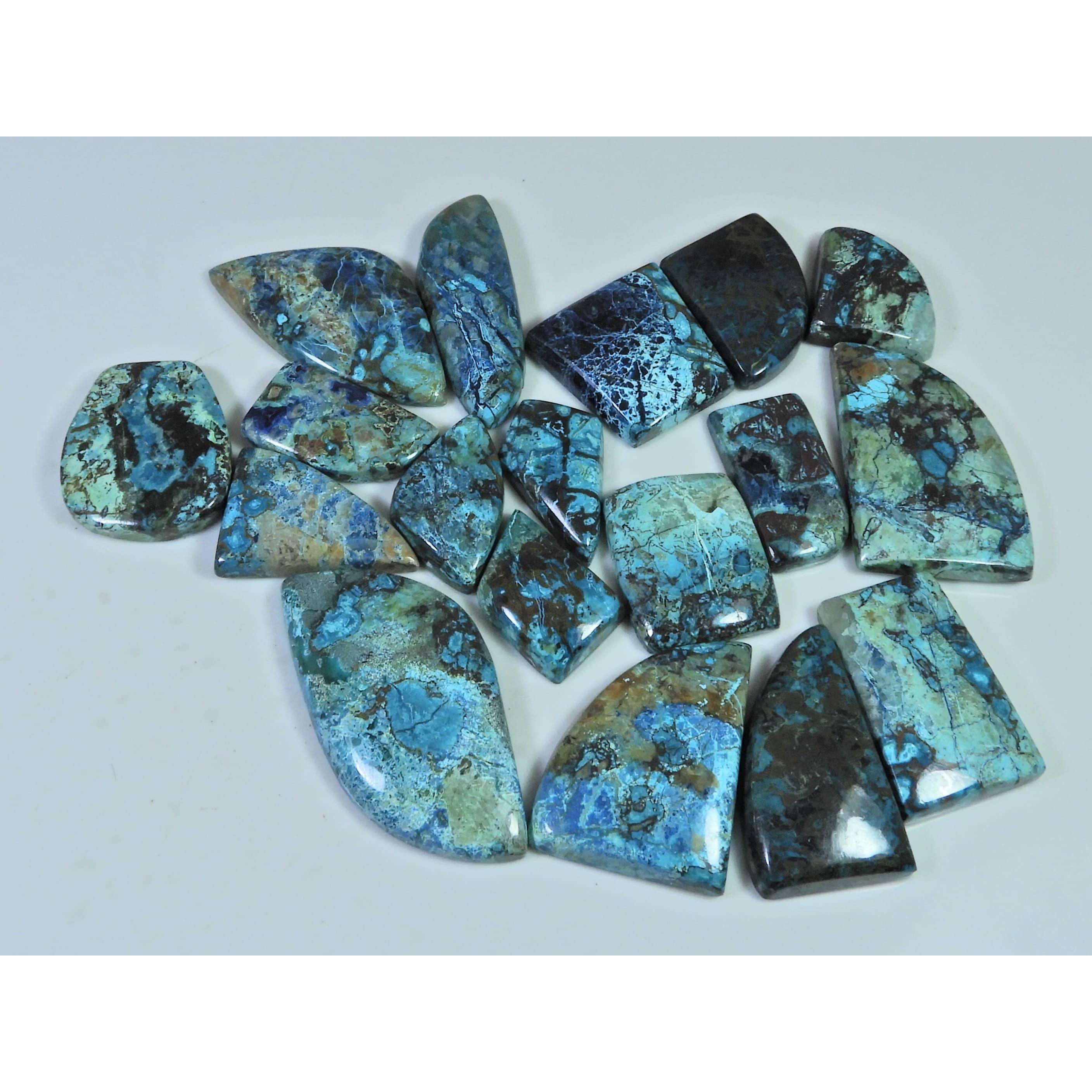 

295 Карат.. Натуральный шаттукит азурит фантазийный кабошон россыпной драгоценный камень 18 шт. лот C-558