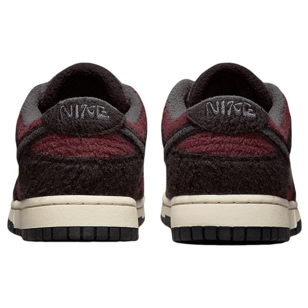Nike Dunk Low SE Fleece - Burgundy Crush Women Sneakers Red Black White DQ7579-600