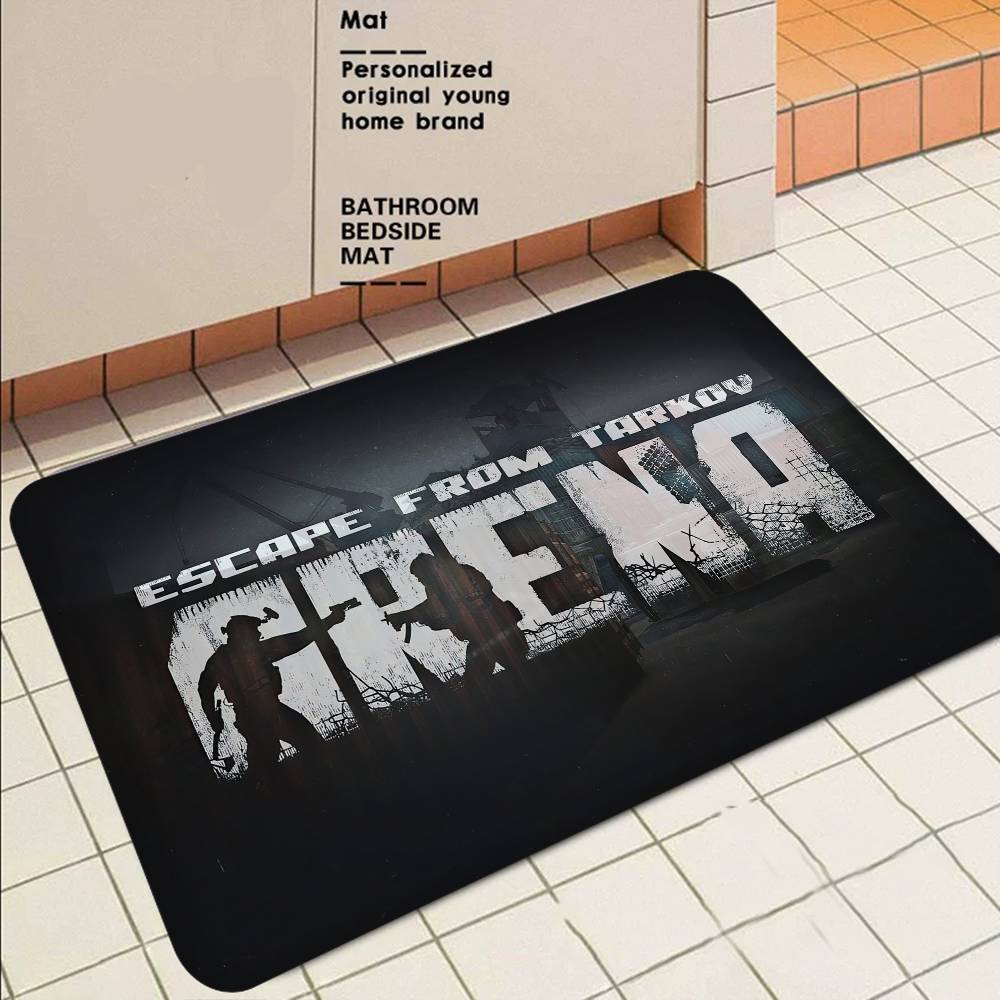 Game Escape From T-Tarkov Bathroom Mat Non-Slip Laundry Room Mat Laundry Decor Balcony Child Living Room Toilet Rug