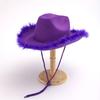 1 Pezzo Cappello Performance Tessuto Non Tessuto Costume da Sala da Ballo Festival Piumato Decorazioni Cinturino Cowboy