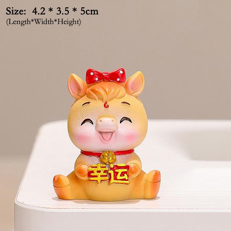 2026 Cute Year Of The Horse Ornament Lucky New Year Horse Toy DIY Desktop Decoration Car Ornament Pony Decor New Year Gift