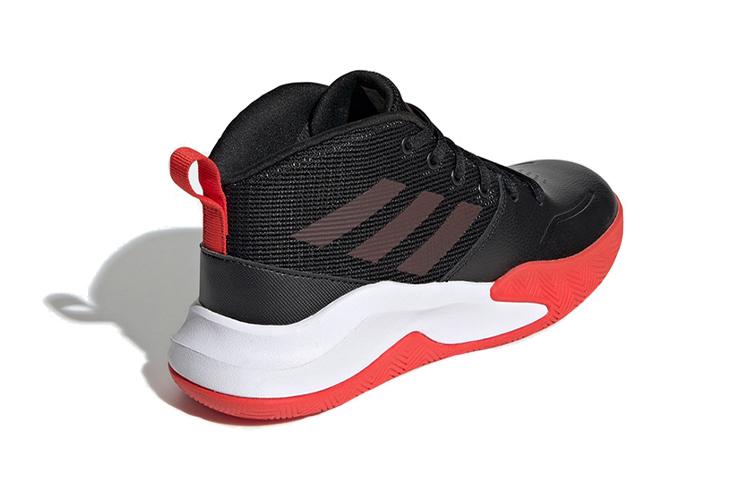 Adidas OwnTheGame Me Rebound Mid top Basketball Shoes Black Red Kids' EF0309