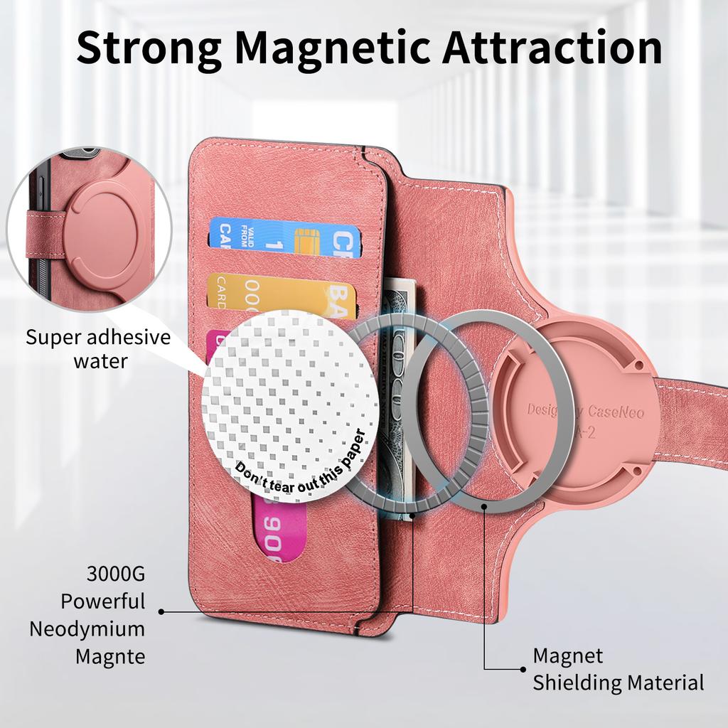 For Xiaomi 14T Magnetic Case CASENEO Detachable Leather Phone Wallet Cover