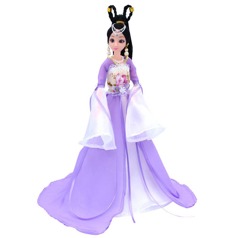 

30 см 1/6 BJD куклы китайский древний костюм одевание куклы платье девушка DIY макияж игрушка фиолетовый
