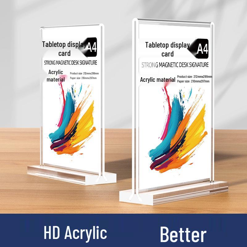 Acrylic Double-Sided Magnetic Table Sign Display A5