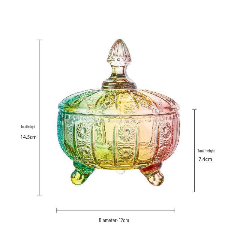 QianXing Vintage Footed Glass Storage Jar Set