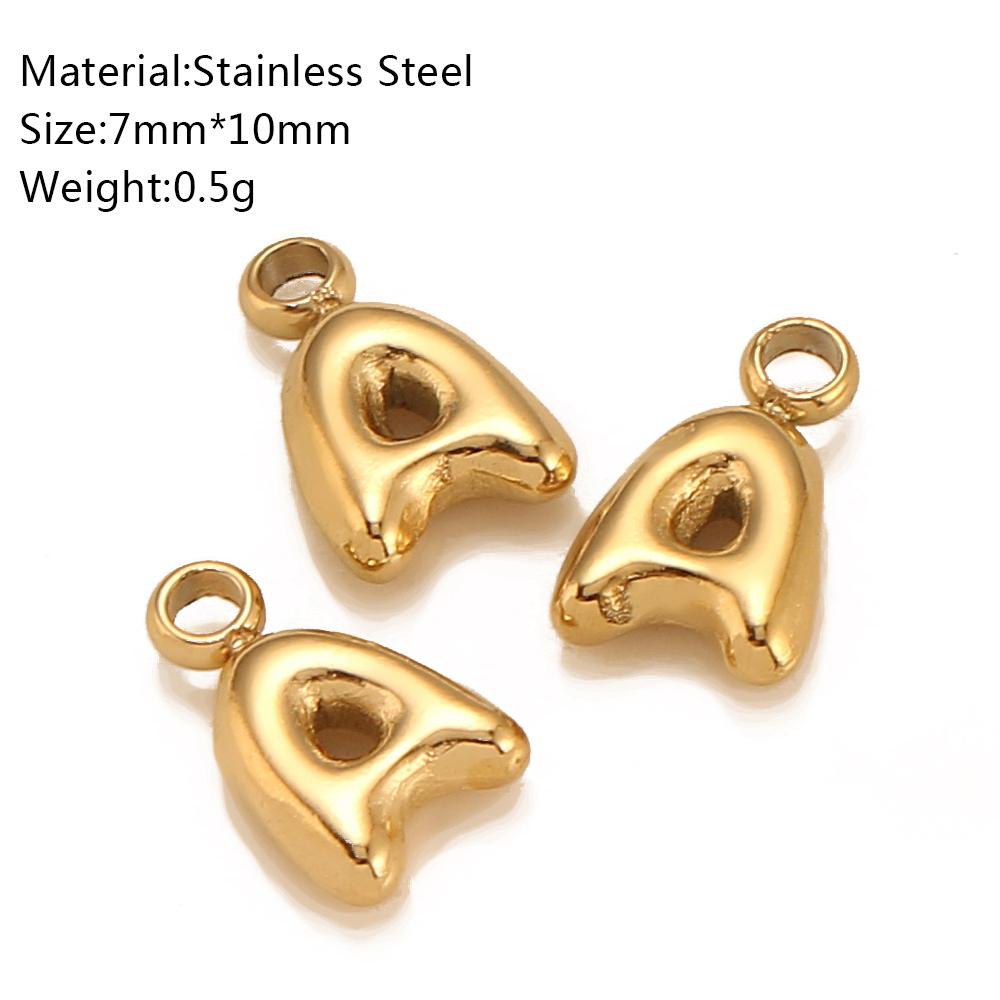 

3Pcs/Lot Mini Balloon Alphabet Initial Charms for Necklace Bracelet Making Stainless Steel Small Bubble English Letter Pendants
