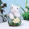 5.3 Inches Easter Bunny Eggs Resin Statue Collectibles Decorations for Home Decor Rabbit Gift