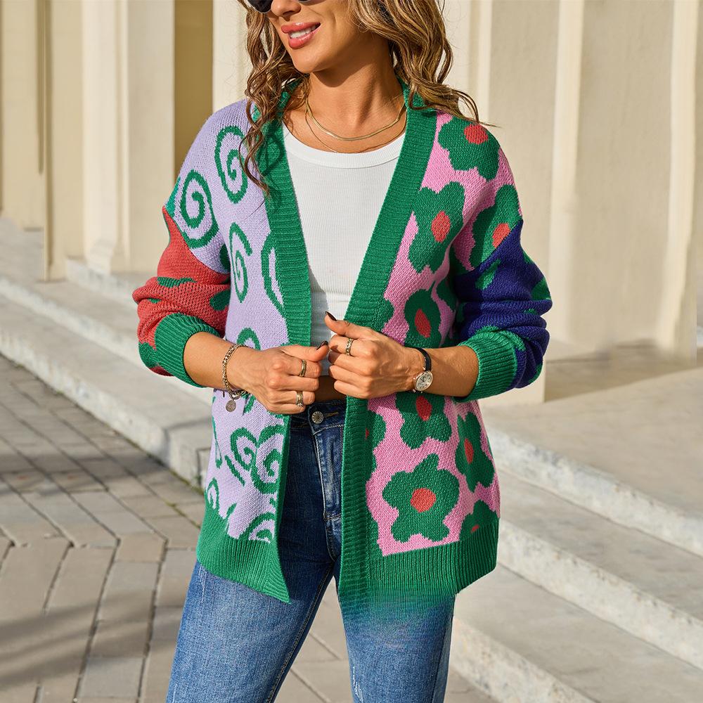 New Autumn and Winter Women's Clothing, Heavy-duty Colored Knitted Cardigan, Versatile Coat