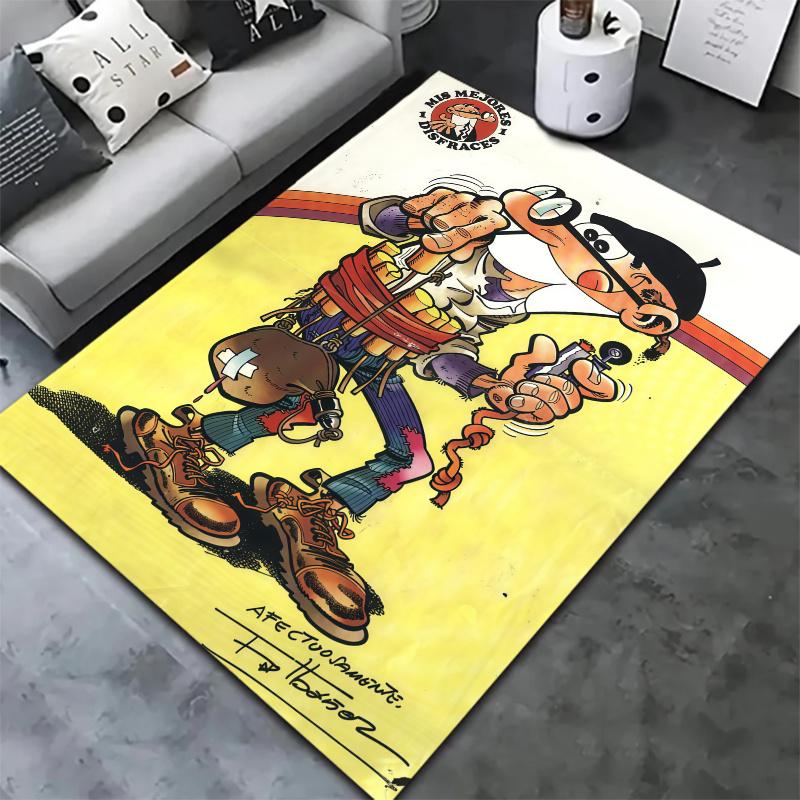 Mort Phil Mortadelo Y Filemon Carpet Rug for Living Room Bedroom Home Sofa Decoration,Kids play Nonslip Floor Mat