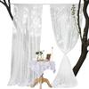 French Pastoral Vintage White Gauze Window Screen Curtain Vine Pattern Jacquard Lace Finished Punch Hook Curtain Fabric