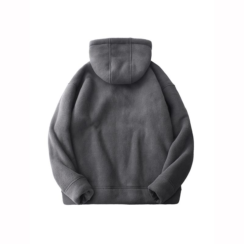 Autumn Winter Fashion Fleece Thickened Warm Hooded Coat Men's Casual Jacket