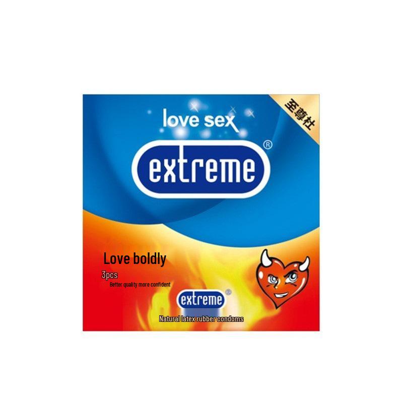 Adult Supreme Ultra-Thin Condoms with Granules, Medium Size, 12-Pack