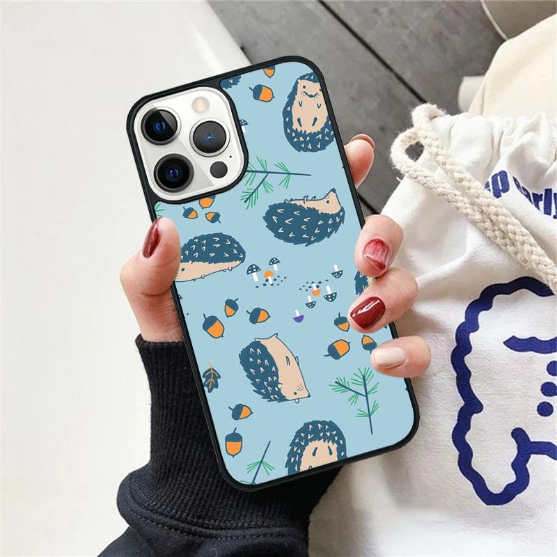 Kawaii Little hedgehog colored Phone Case For iPhone 17 Air 15 16 Cover  11 13 14 Pro Max 12 Plus Max Fundas