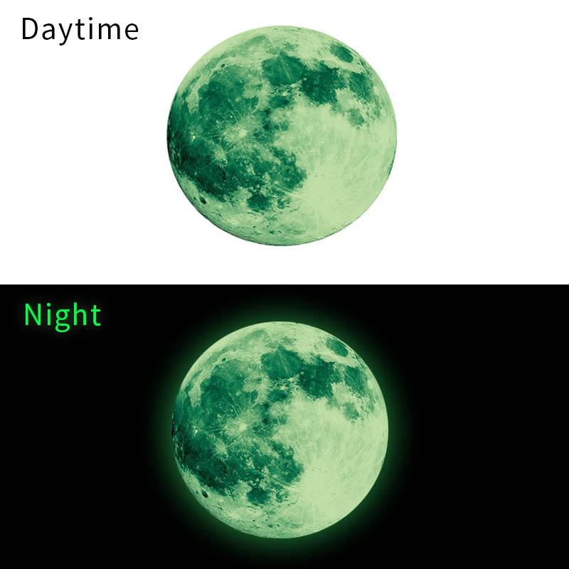 Charm Home Decoration Room Wall Stickers Luminous Decor Multi Sizes Window Earth Moon Glow In The Dark Moonlight 3D