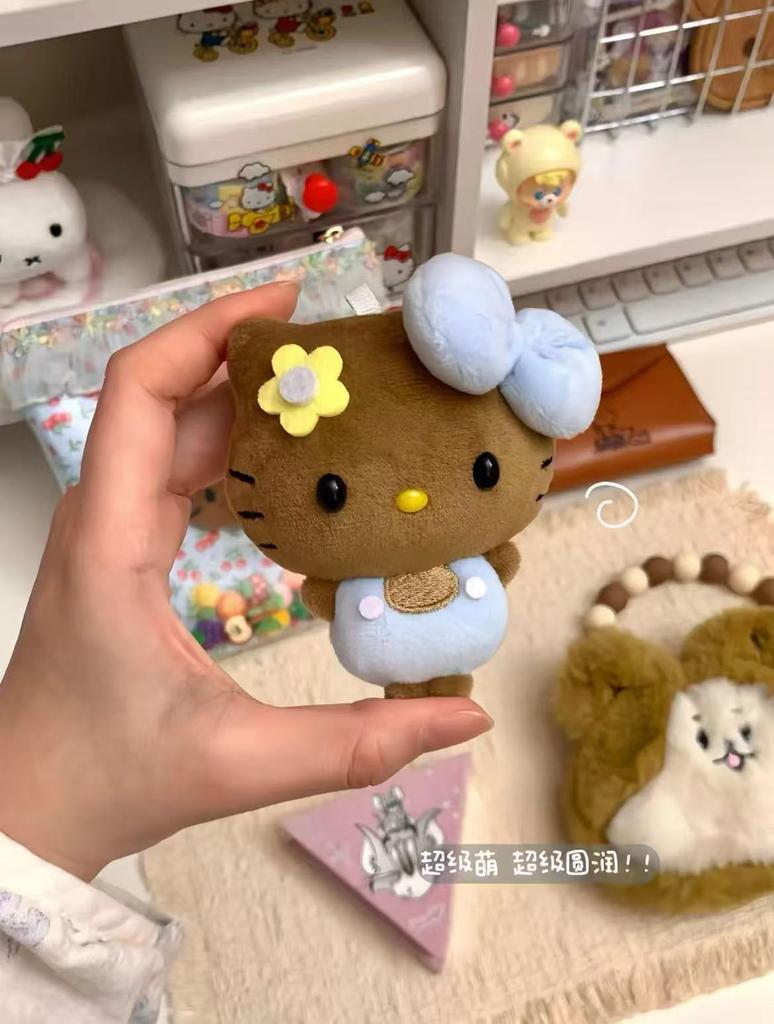 New Hello Kitty Keychain Cartoon Plush Bag Pendant Bow Soft Cute Girl Series Pendant Versatile Gift