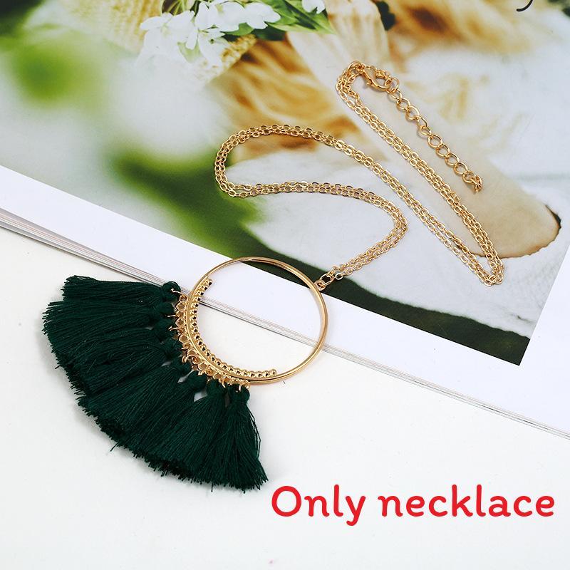 Stylish Pendant Tassel Necklace With Electroplate Finish For Summer Outfits