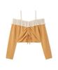 Furfur Frill Pullover RWNT251026 ORG Off-the-Shoulder Women's