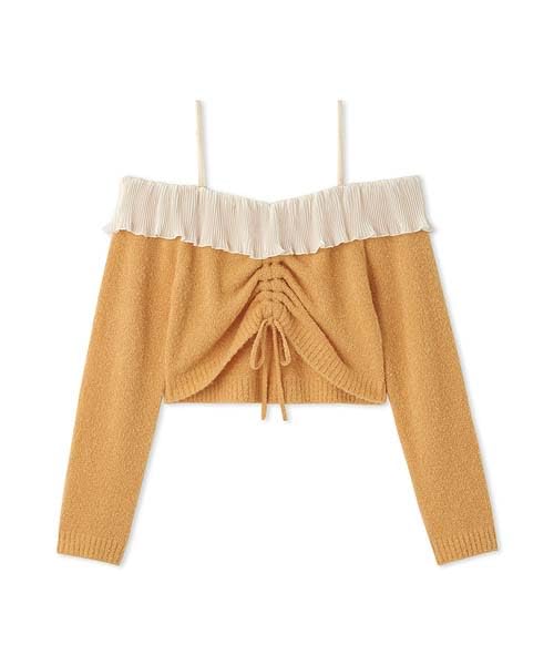 Furfur Frill Pullover RWNT251026 ORG Off-the-Shoulder Women's