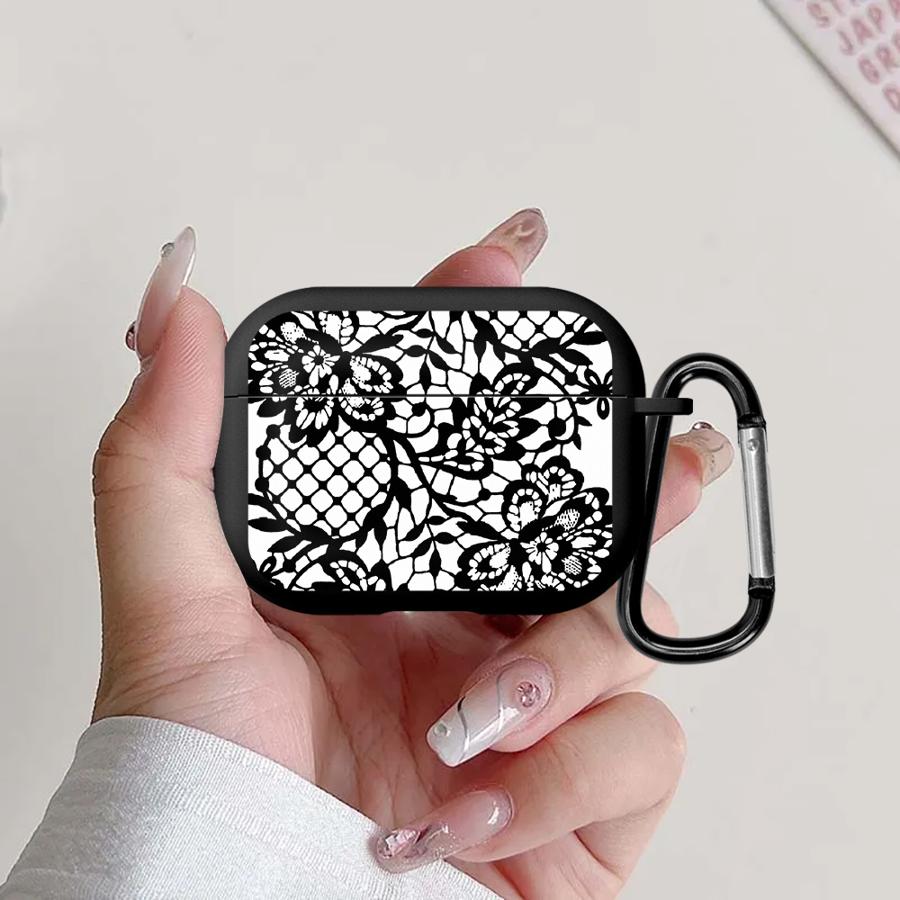 Fashion Black Lace Earphone Cases Cover Case For Airpods Pro2 3 2 Pro3 1 Pro 4